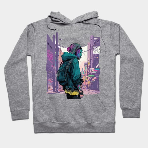 Japanese Street Cyberpunk Tokyo Streetwear2 Hoodie by vectrus